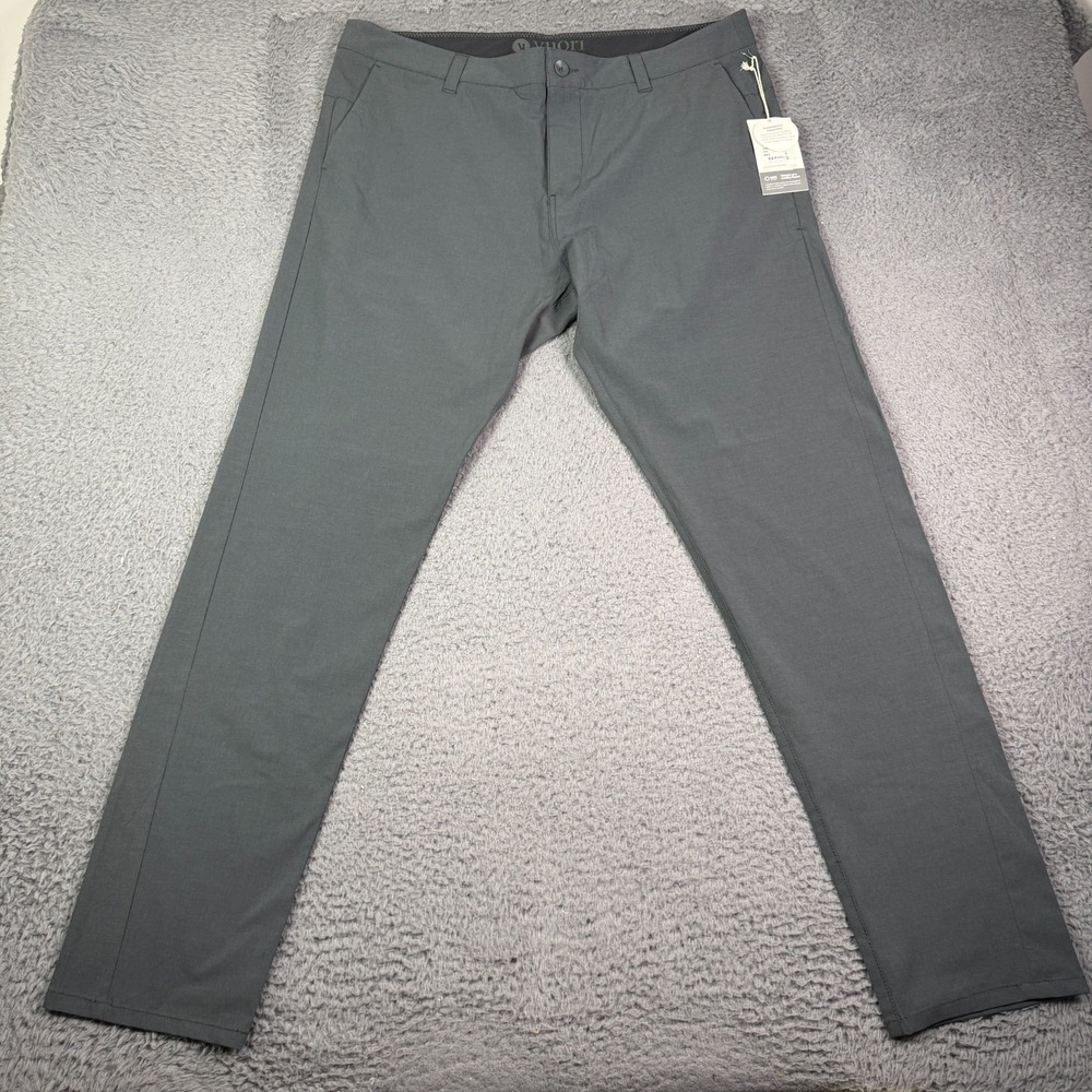 Vuori Aim Pants Mens 36 Charcoal Gray Performance Chino Golf NEW